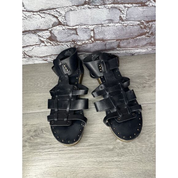 Free People Marianne Black Leather Platform Gladiator Strappy Sandals Women 41EU - Picture 14 of 16